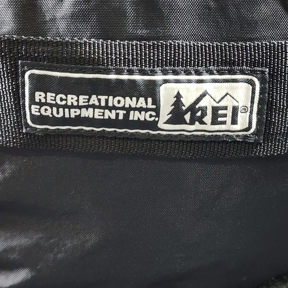 REI Recreational Equipment Inc Stuff Sack Black Nylon Drawstring Bag Made in USA